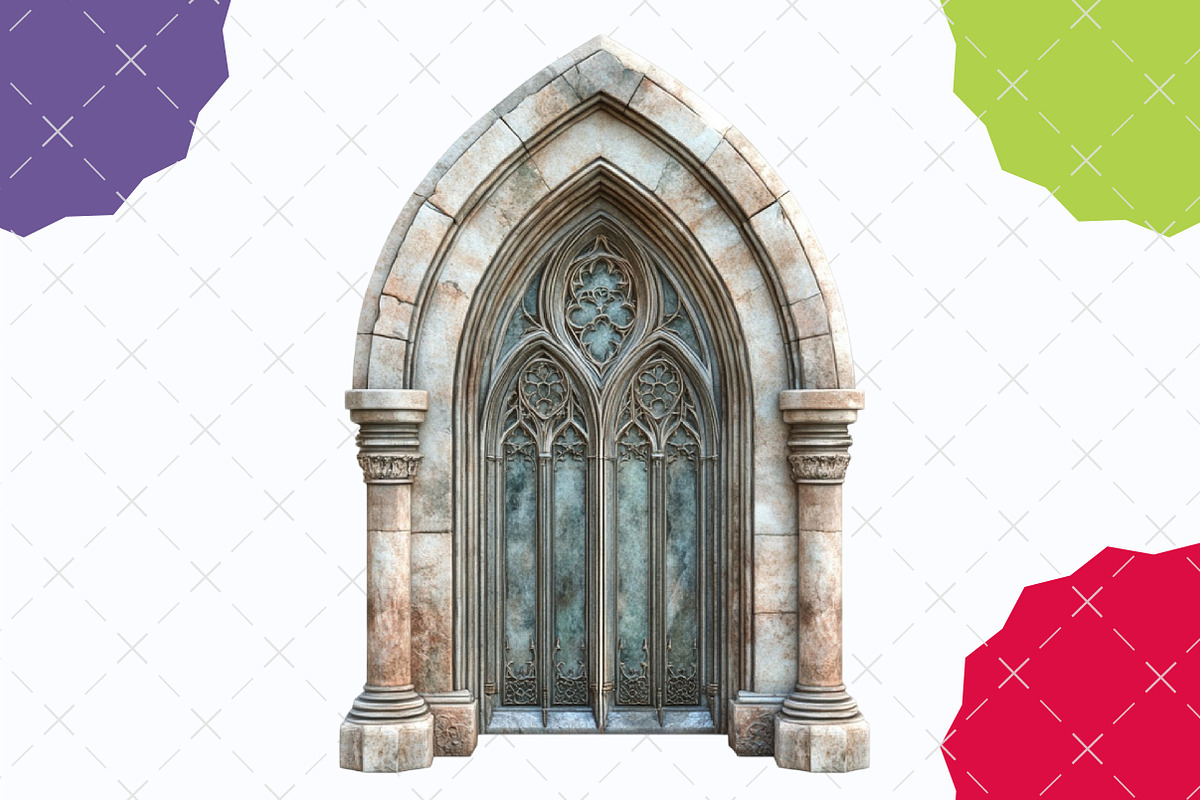 Watercolor Gothic Palace Clipart, an Illustration by designcity5 (Photo 4 of 5)