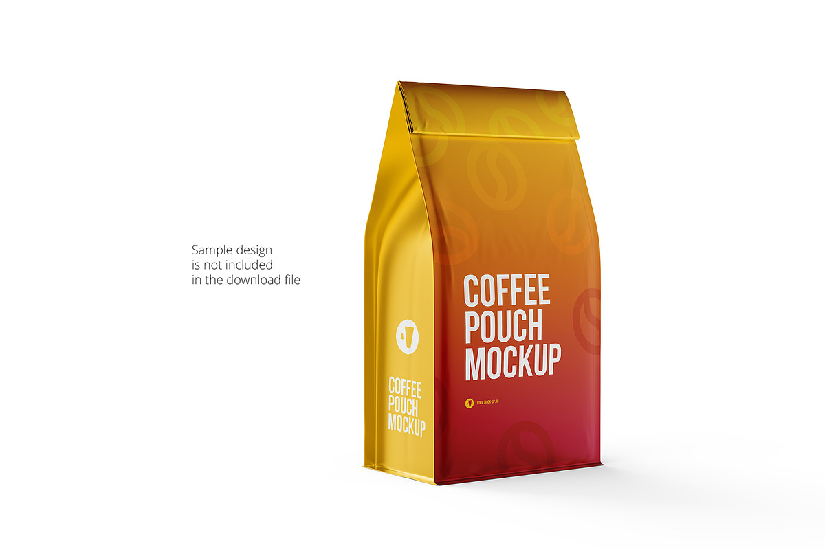 Coffee Pouch Back 3/4 view, a Packaging Mockup by easymock (Photo 6 of 7)
