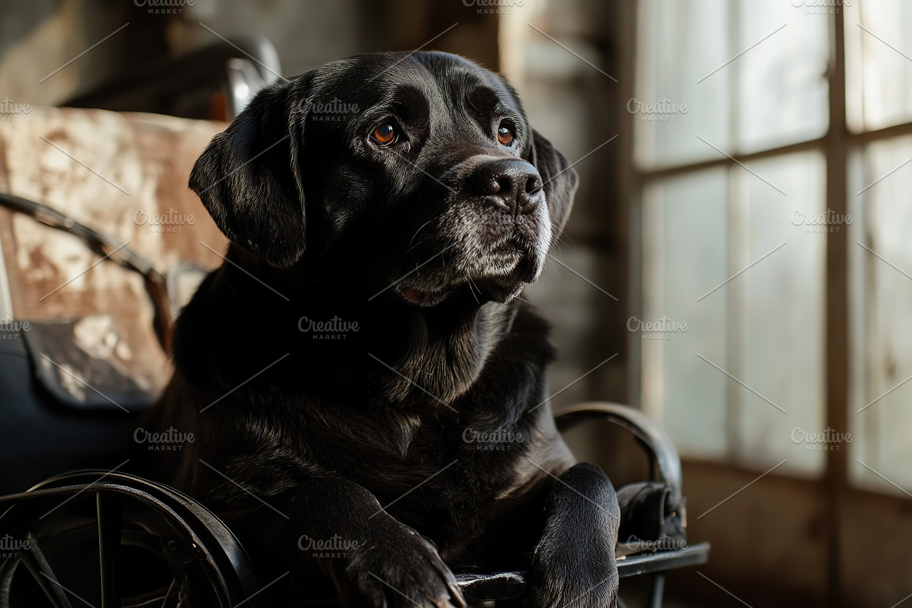 Closeup of black labrador dog, an Animal Photo by AlyaAnd
