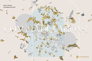 Gold & Silver Foil PNG Elements