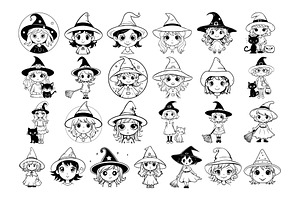 50 Witch Procreate Stamps Brushes