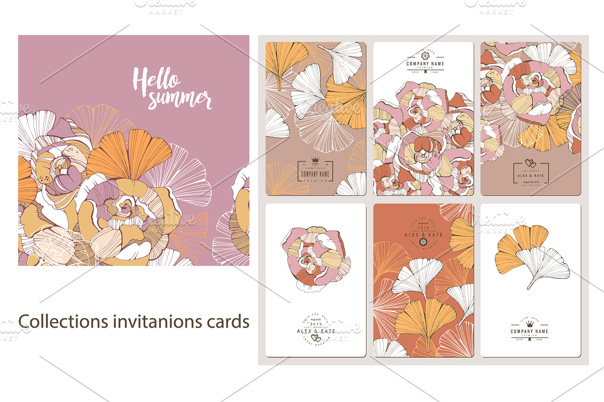 Invitation cards. Peonys, an Invitation Template by Mira15