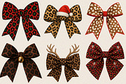 Christmas Leopard Bow Clipart Bundle, an Illustration by SVGArt (Thumbnail 2 of 8)