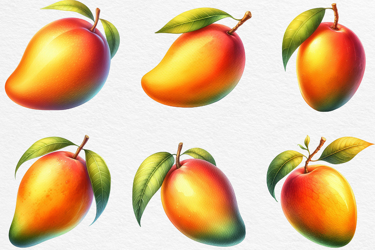 Summer Yellow Mango Clipart, an Illustration by Black Bird Studio (Photo 3 of 6)