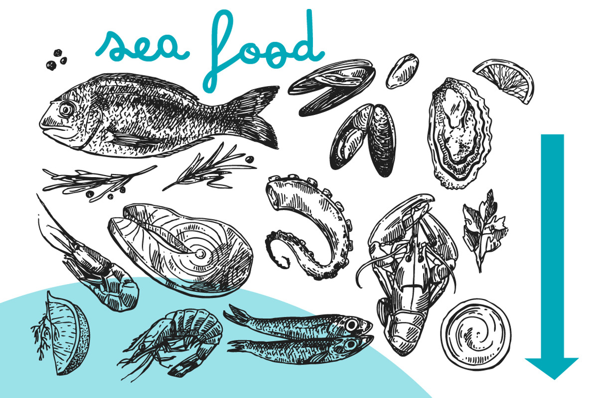 BIG set of food sketches, a Food Illustration by Steshnikova (Photo 14 of 16)