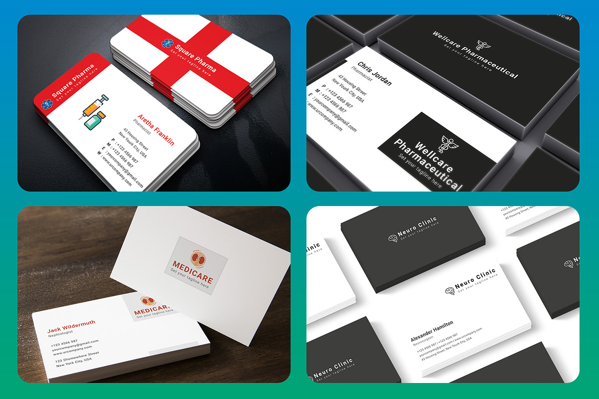 Medical Business Cards Bundle, a Business Card Template by graphicsunday (Photo 5 of 6)