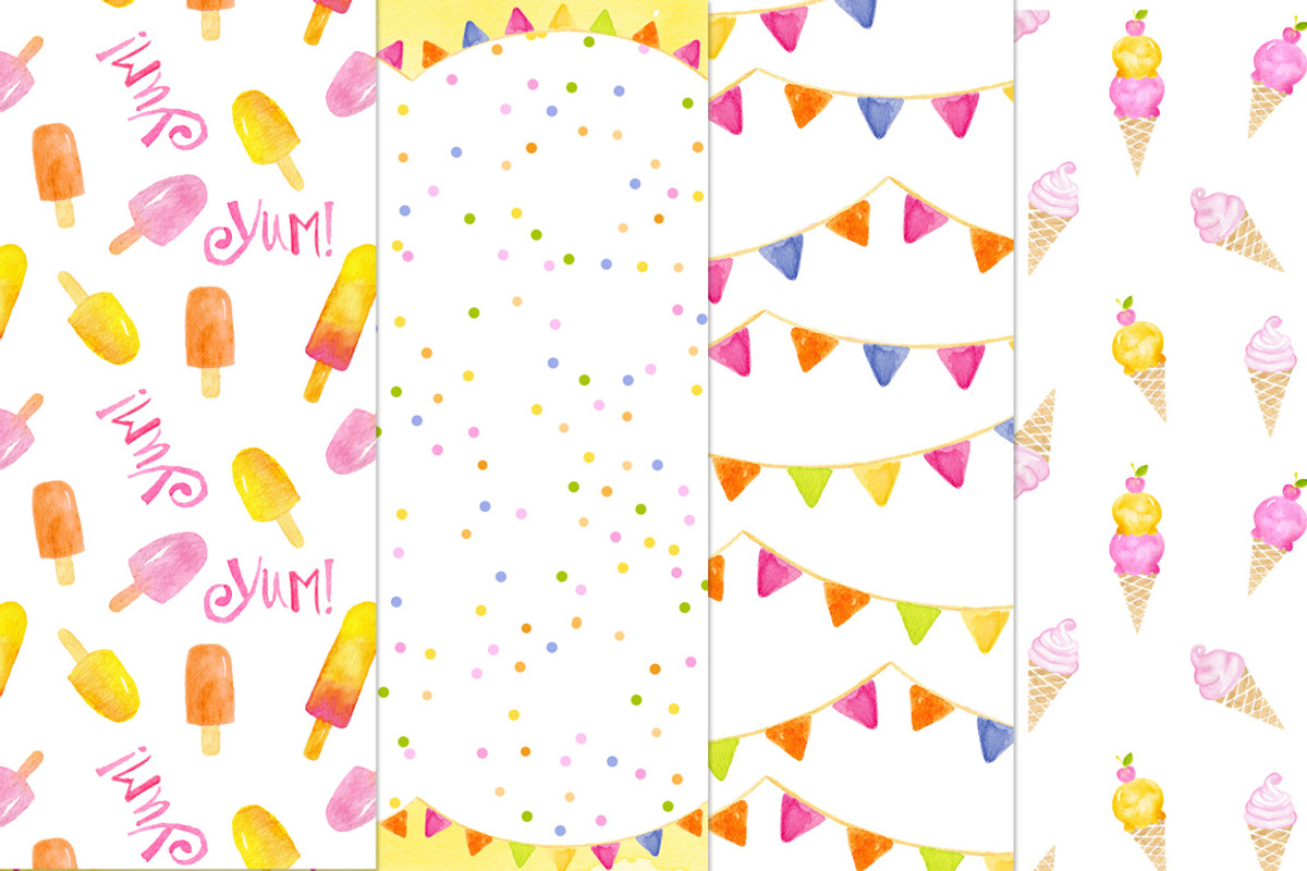 Summer Sweet Digital Papers, a Pattern Graphic by Studio Kitsch (Photo 2 of 5)