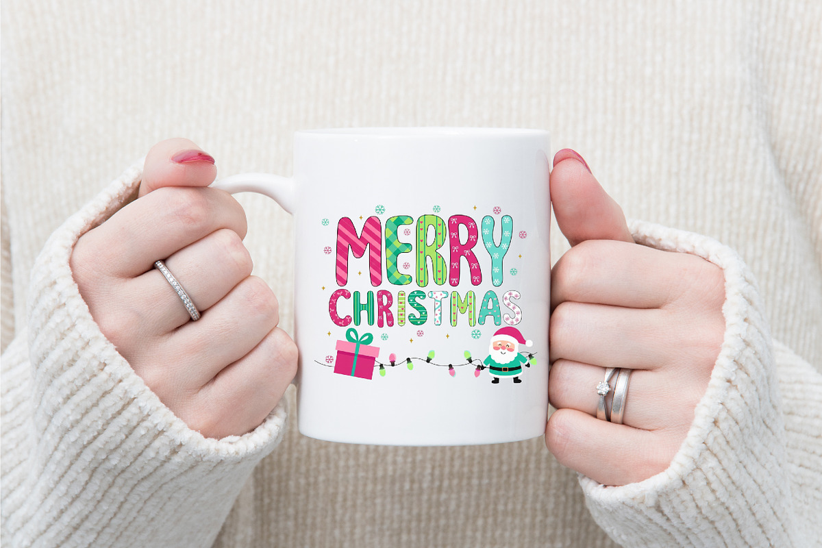 Retro Merry Christmas Doodles Png, an Illustration by designcity5 (Photo 3 of 8)