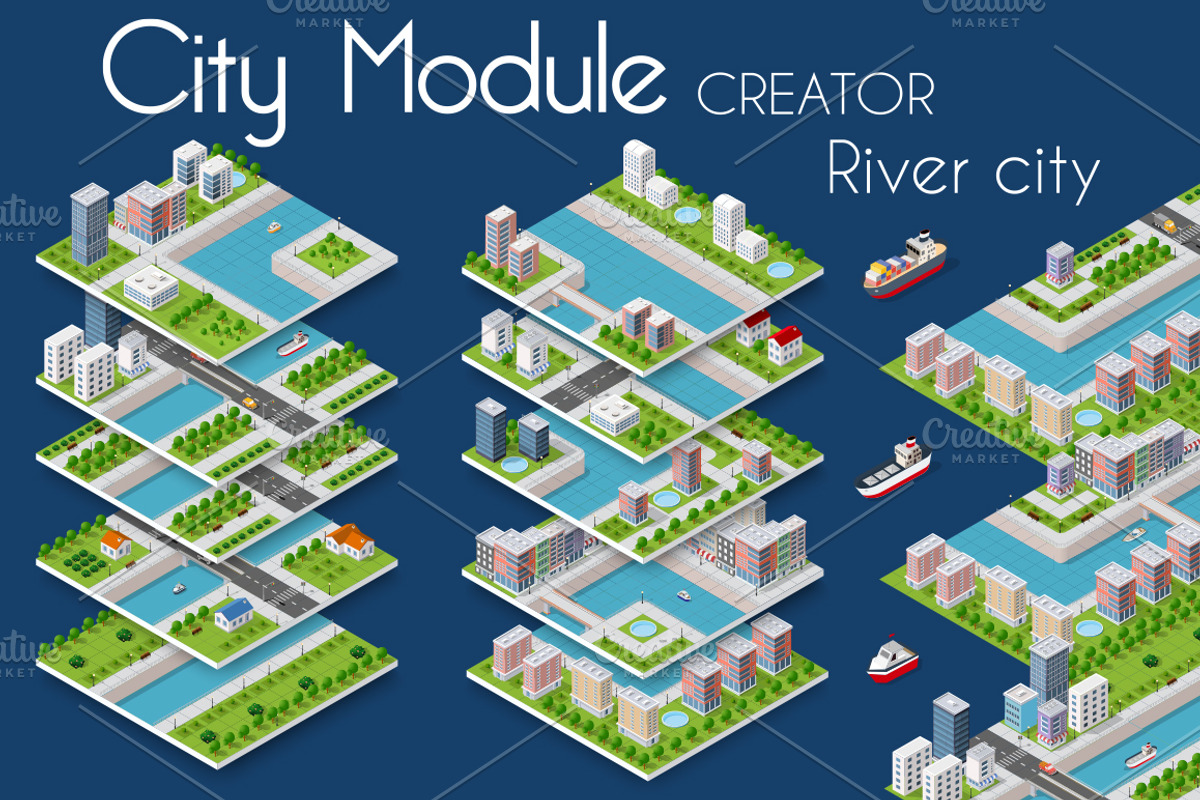 City bundle module city set, an Object Graphic by AlexZeL (Photo 17 of 21)
