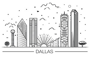 Cityscape Building Line art Vector, an Outline Icon by Tettygreen