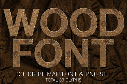 Wood Color Bitmap Font & PNGs, a Sans Serif Font by Creative Graphics