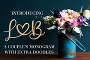 Couple's Monogram With Doodle Extras, a Font by CraftyLittleNodes (Thumbnail 1 of 5)