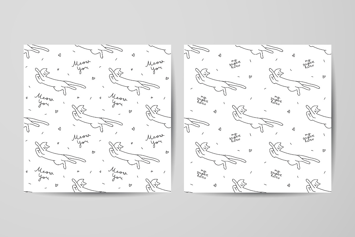 Cats, 9 seamless patterns!, a Pattern Graphic by redcollegiya design (Photo 6 of 7)