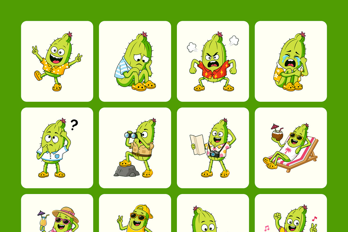 85 Cactus Flat Vector Icons, an Emoji Icon by Brickclay (Photo 9 of 11)