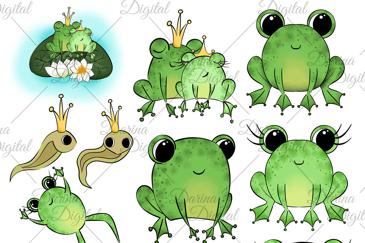 Frog clipart, an Animal Illustration by DarinaDigital (Photo 4 of 6)