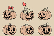 Scary Halloween Pumpkins, a Seasonal Illustration by Alina Sh (Thumbnail 2 of 6)