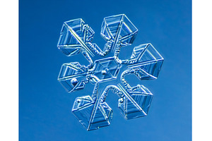 Natural snowflake crystal in blue, a Nature Photo by Lukas Jonaitis SHOP