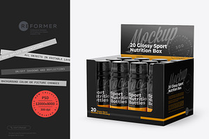 20 Glossy Sport Nutrition Box Mockup