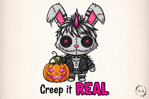 Creep It Real Voodoo Bunny Halloween, an Illustration by Craft Nest