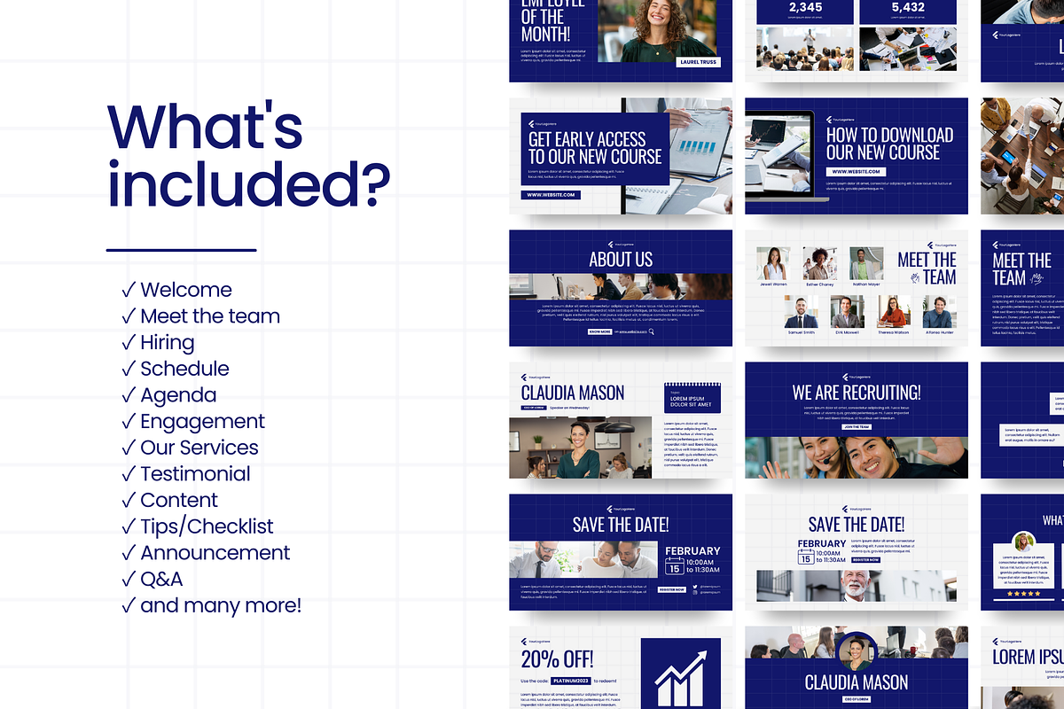 Social Media Kit | IG, FB, LinkedIn, a Social Media Template by Studio B | Canva Template (Photo 8 of 13)