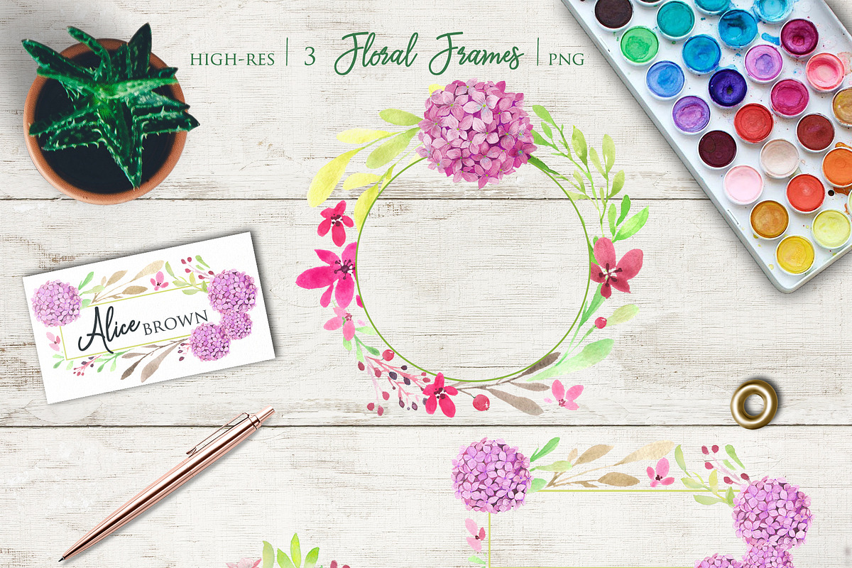 Pink Violet Floral Clipart, Patterns, an Illustration by ColorfulNest (Photo 4 of 7)