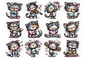 Valentine Cat Clipart, an Illustration by Design Market (Thumbnail 3 of 3)