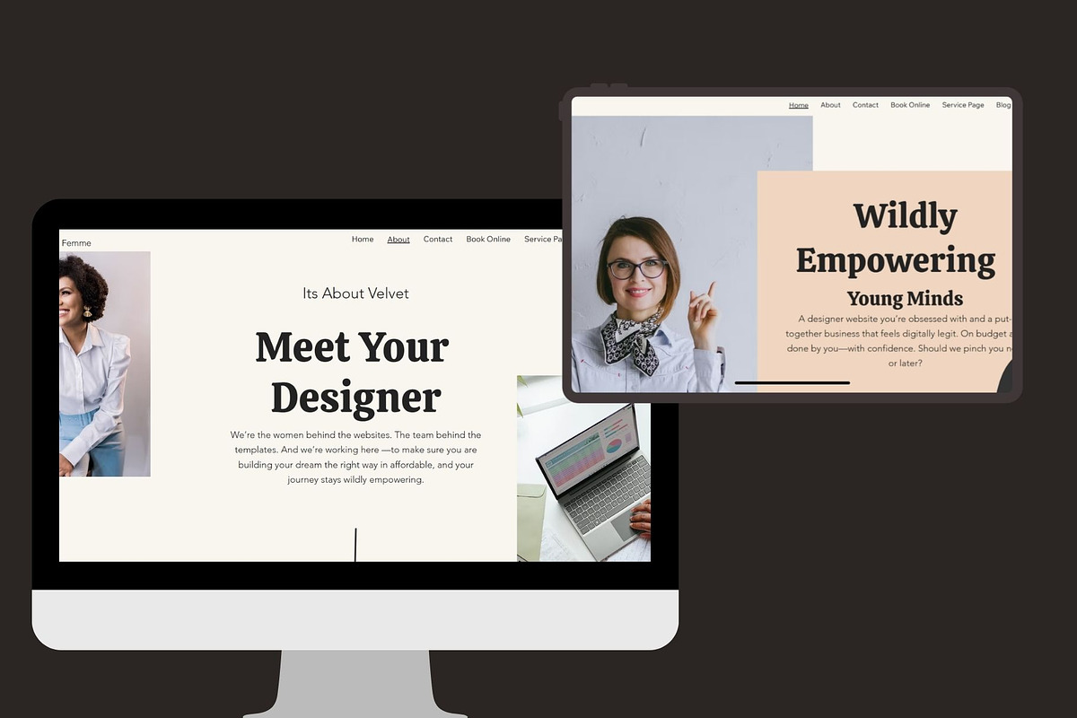 Velvet - Bold Feminine Wix Website, a Wix Template by Design Unique (Photo 6 of 7)