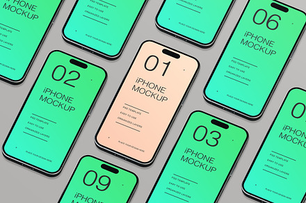 Showcase Screen Iphone Mockup, an iPhone Mockup by jiwstudio