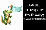 Summer Crocodile Character Clipart, an Illustration by Designking (Thumbnail 4 of 4)