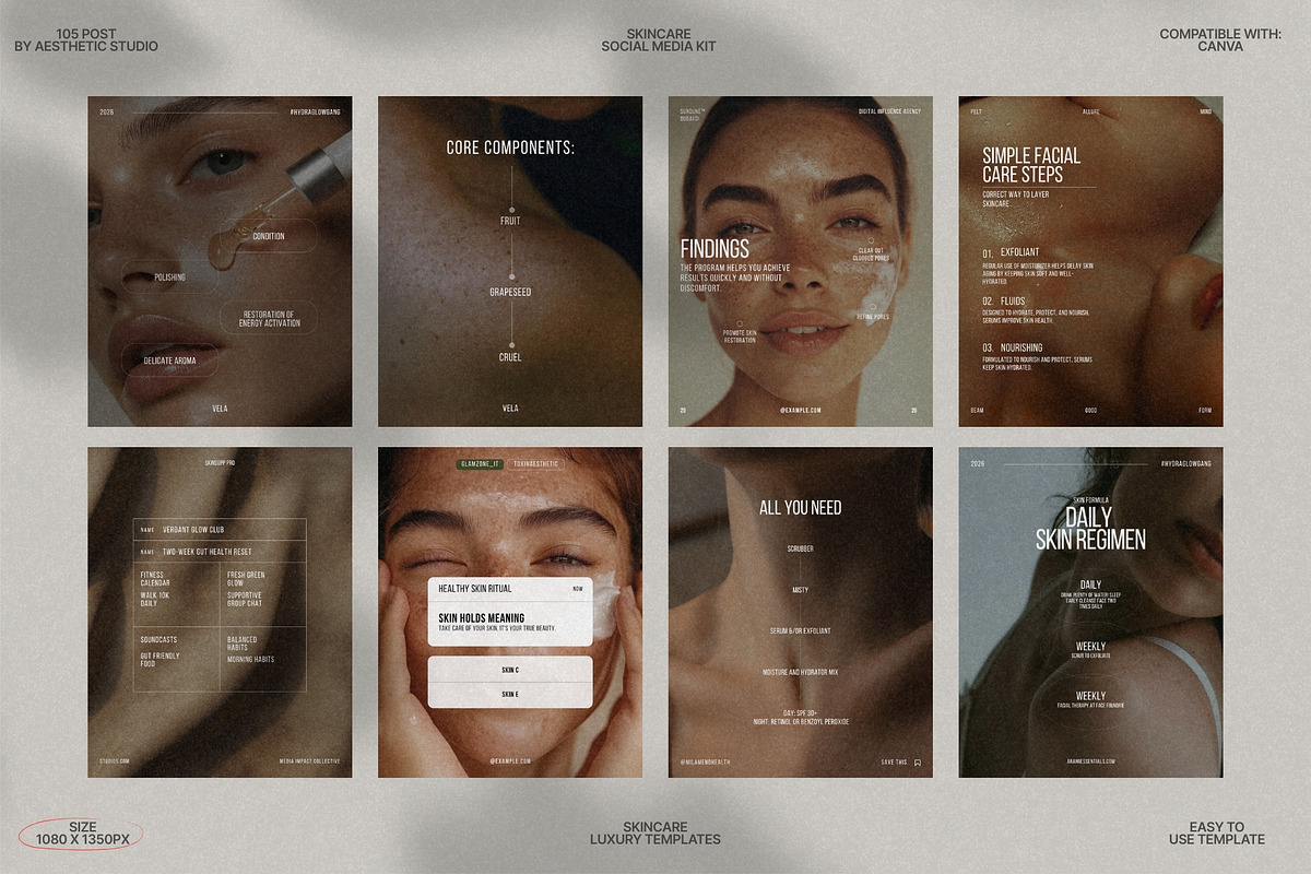 Skincare Posts for Canva Bundle preview 4