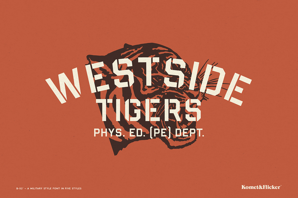 B-52 – A Military Style Font, a Sans Serif Font by Komet & Flicker (Photo 6 of 14)