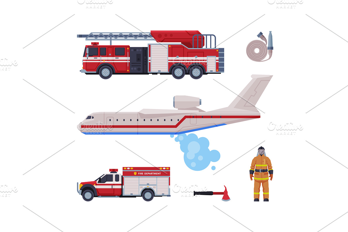 Firefighting Equipment and, an Object Illustration by TopVectors