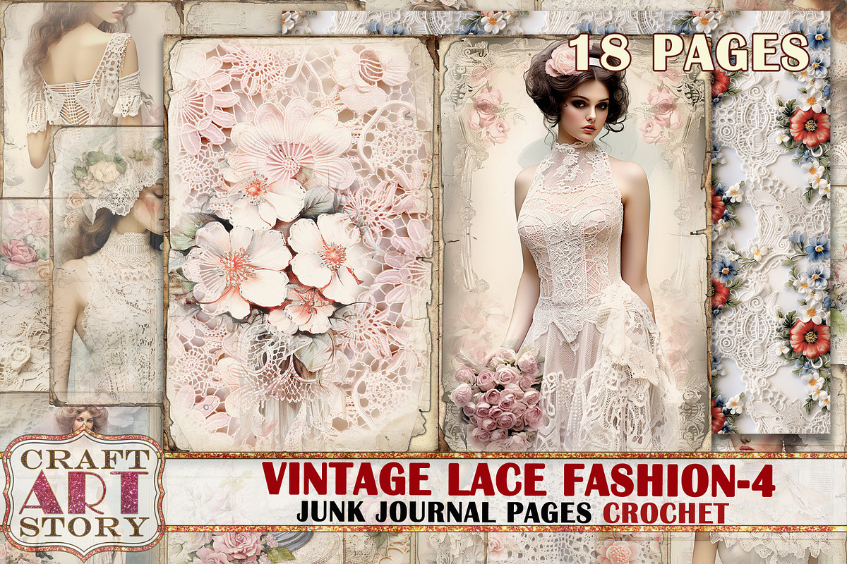 Lace fashion Junk Journal Kit part 4, a Person Illustration by CraftArtStory (Photo 1 of 6)