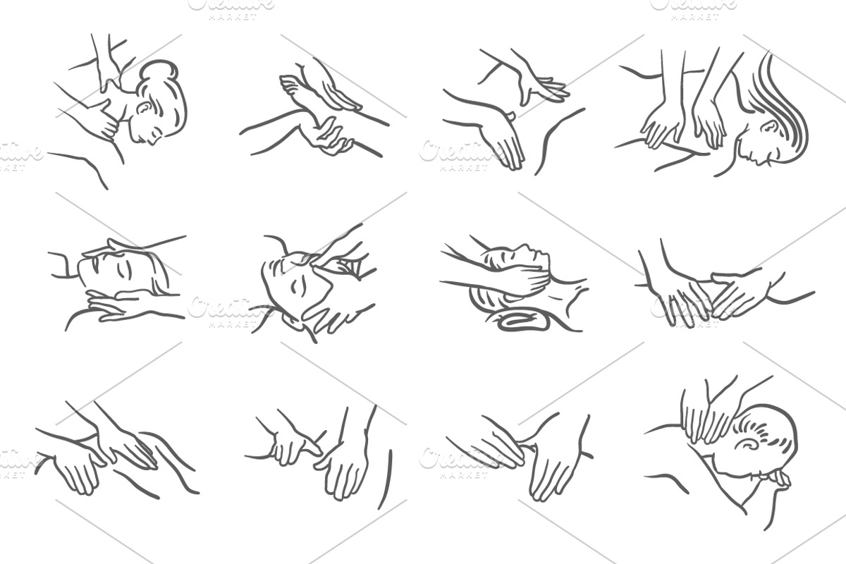 Massage icon vector illustration., a Healthcare Illustration by Artha Design Studio