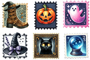 Cool Halloween Postage Stamps PNG, an Illustration by Designking (Thumbnail 3 of 4)