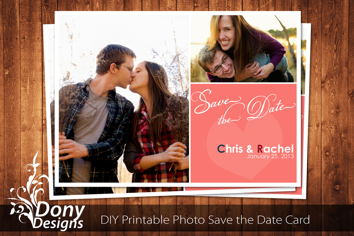 Save the Date Photo Card Template, a Card Template by DonyDesigns