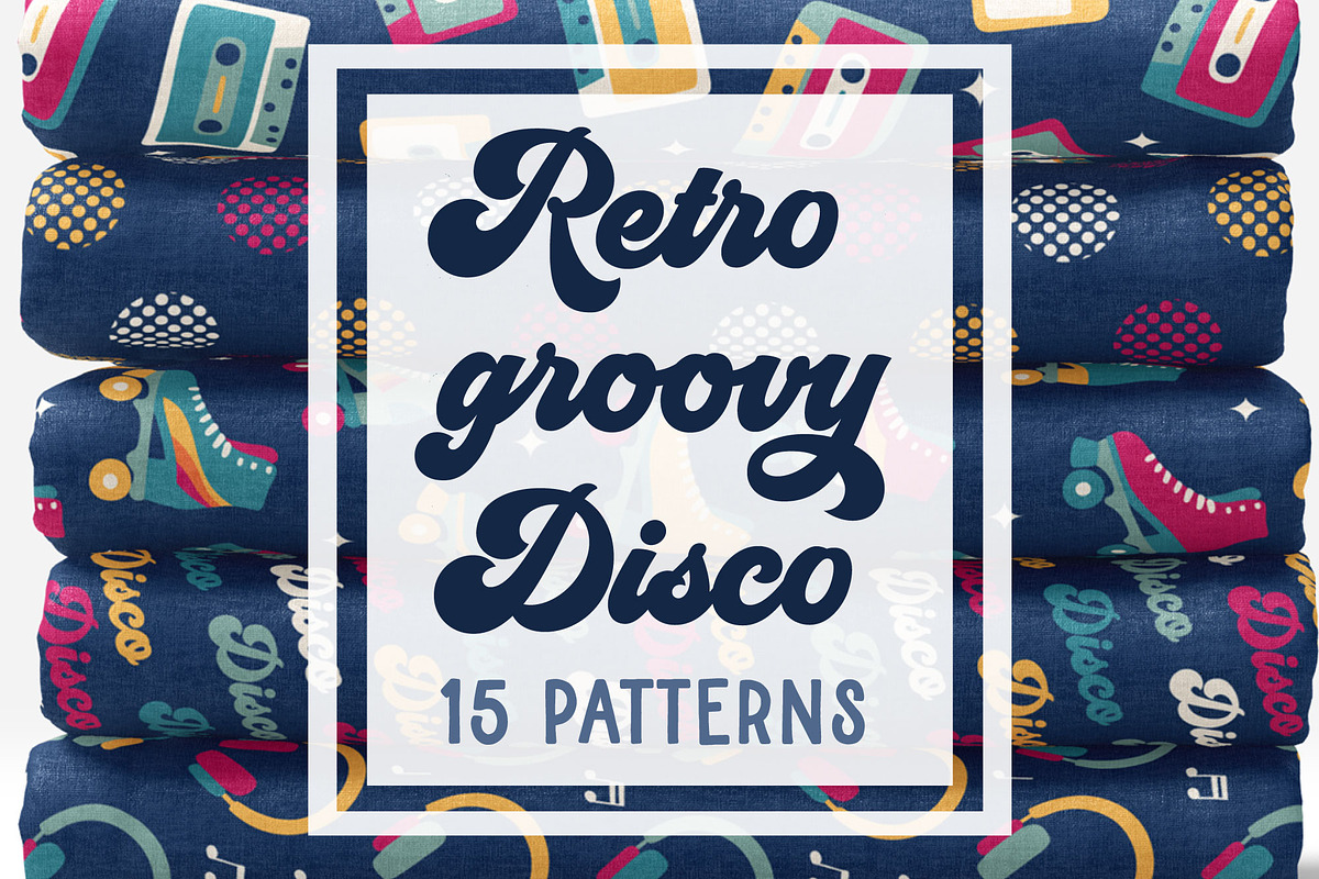 Retro disco groovy patterns, a Pattern Graphic by RevolutionizZed (Photo 1 of 10)