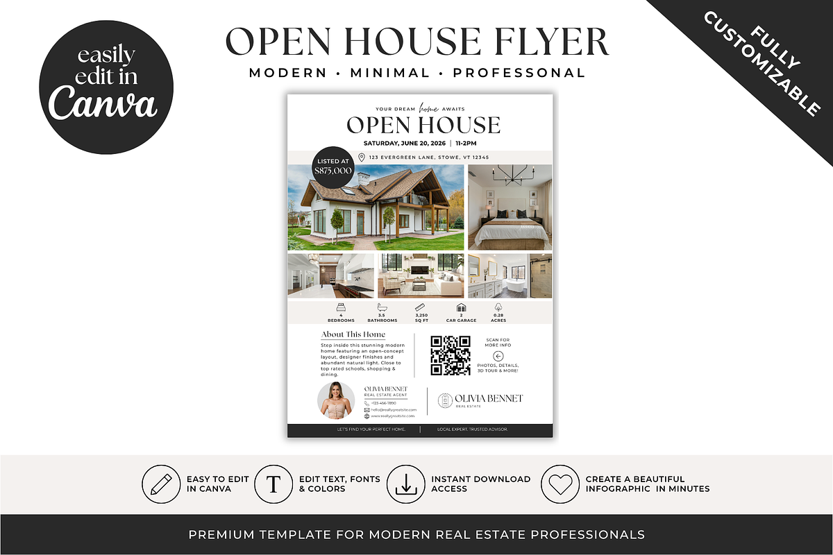 Real Estate Open House Flyer, a Flyer Template by BrandhavenStudio (Photo 2 of 12)