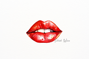 Beautiful Watercolor Red Lips, an Object Illustration by New-School-Wave (Thumbnail 4 of 5)