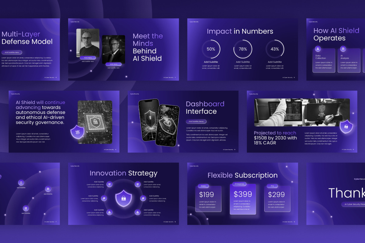AI Cyber Security PowerPoint, a Presentation Template by Loin Studio (Photo 4 of 4)