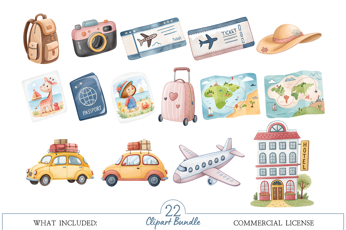 Summer Travel Planner Graphics, an Illustration by MockupWizard (Photo 2 of 5)