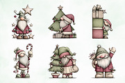 Whimsical Christmas Gnome Clipart, an Illustration by Creative Art (Thumbnail 2 of 9)