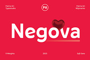 Negova Curved Display Sans, a Sans Serif Font by Patria Ari (P4tcreativa) (Thumbnail 1 of 5)