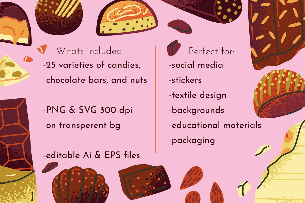 FUNKY CHOCOLATE, a Food Illustration by Elliko shop (Photo 4 of 6)