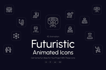 Animated Futuristic Icon Art Set, an Icon by Prosymbols