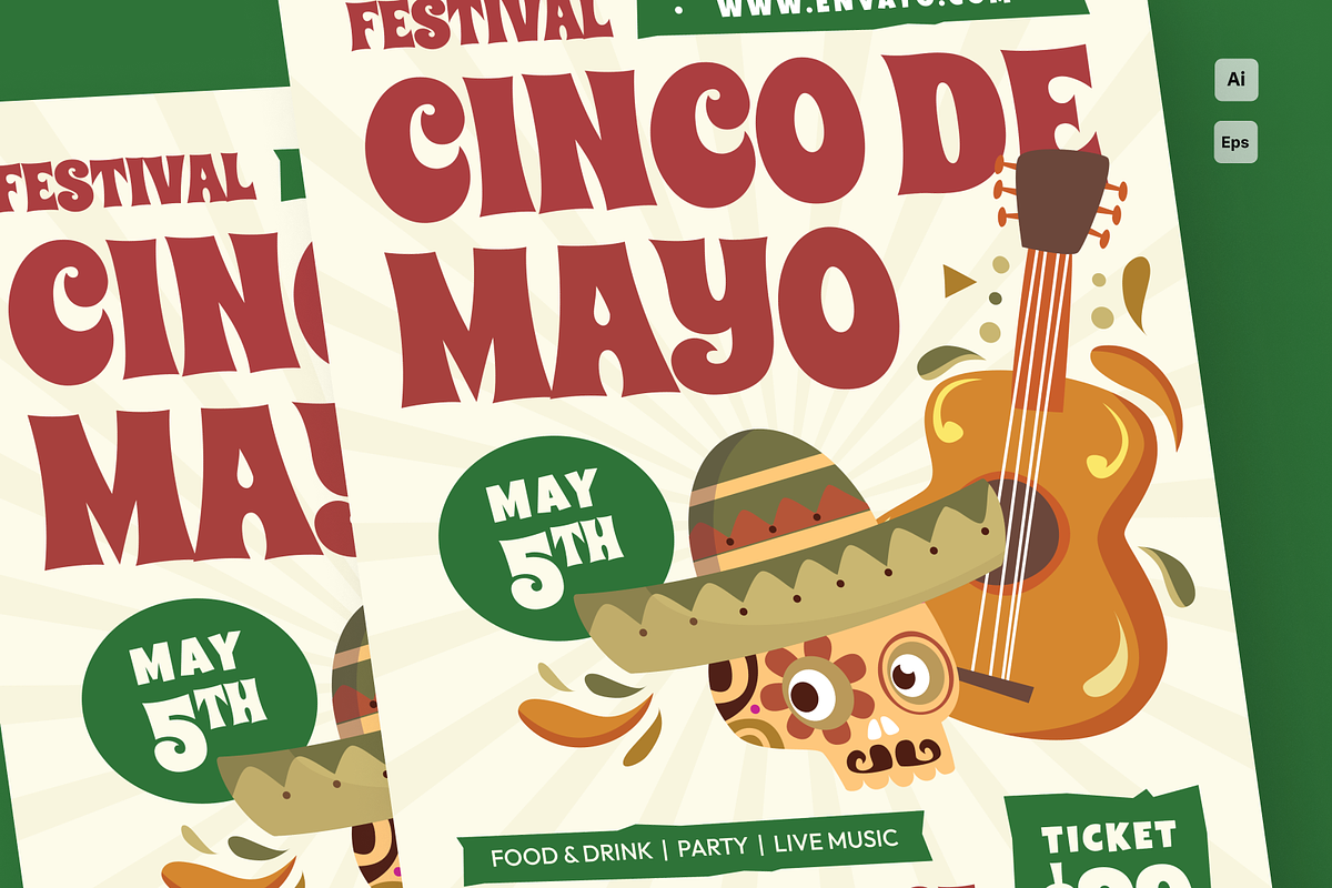 Cinco De Mayo Event Flyer, a Flyer Template by MMPixelCraft (Photo 3 of 4)