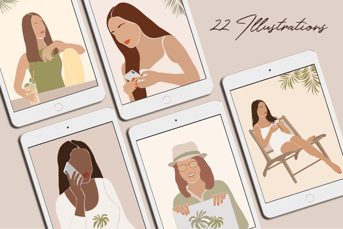 Digital Nomad Girls Illustration Set, a Work Illustration by Irena Art (Photo 2 of 10)