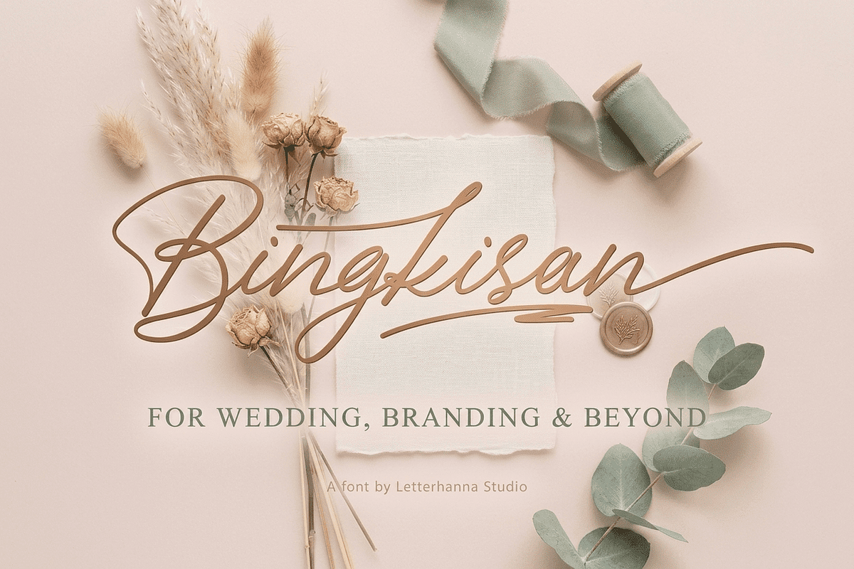 Bingkisan Font, a Script Font by Letterhanna Studio (Photo 1 of 12)