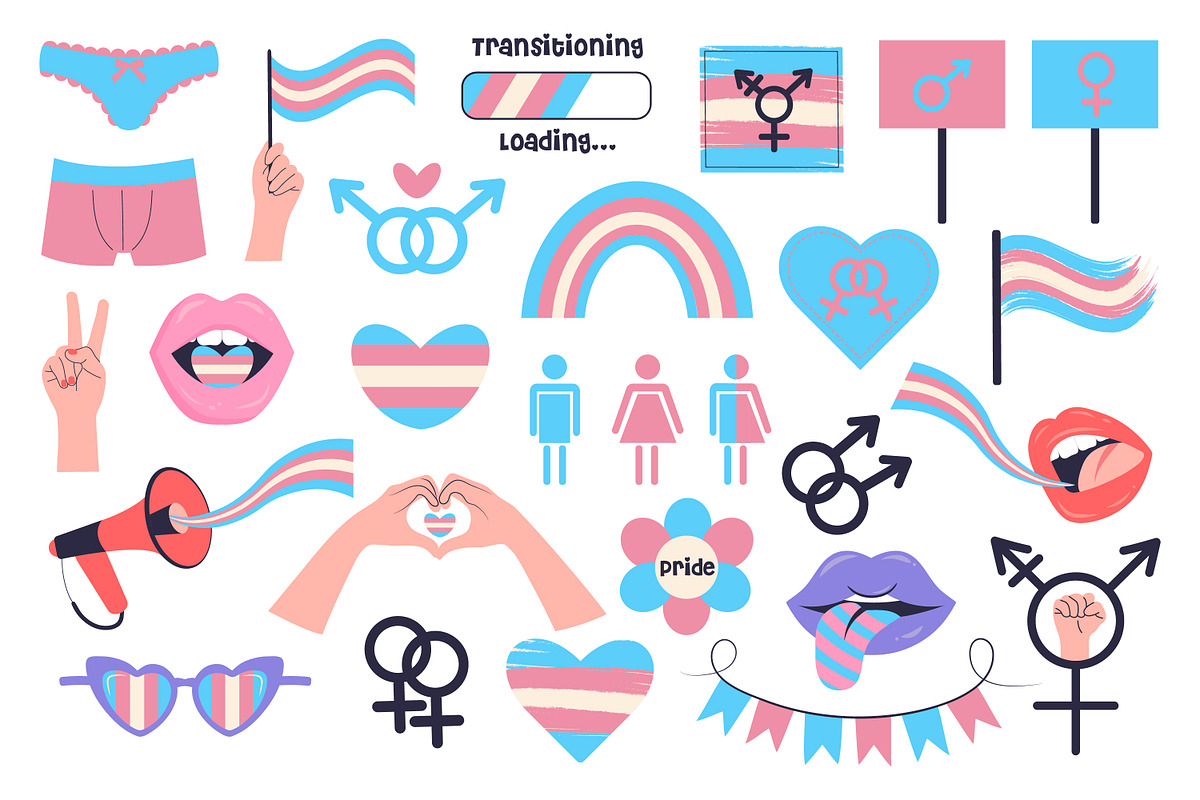 Transgender visibility set of symbol, a Decorative Illustration by JulyGart (Photo 2 of 6)