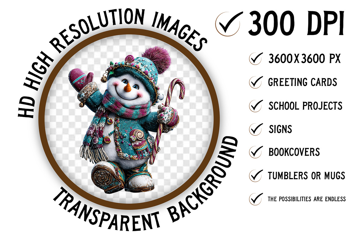 Merry Christmas Snowman Clipart, an Illustration by Craft Nest (Photo 2 of 10)